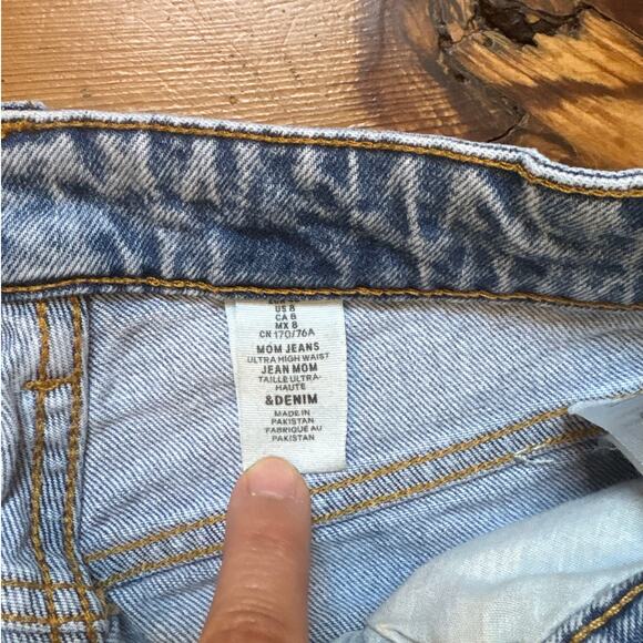 H&M light wash high rise button fly straight leg womens jeans SIZE 8 - Picture 4 of 6